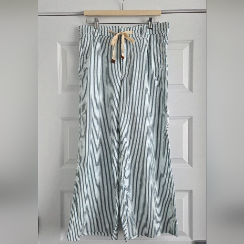NWOT Joe's Jeans Addison Wide Leg Pant In Rail Road Stripe, Size 30